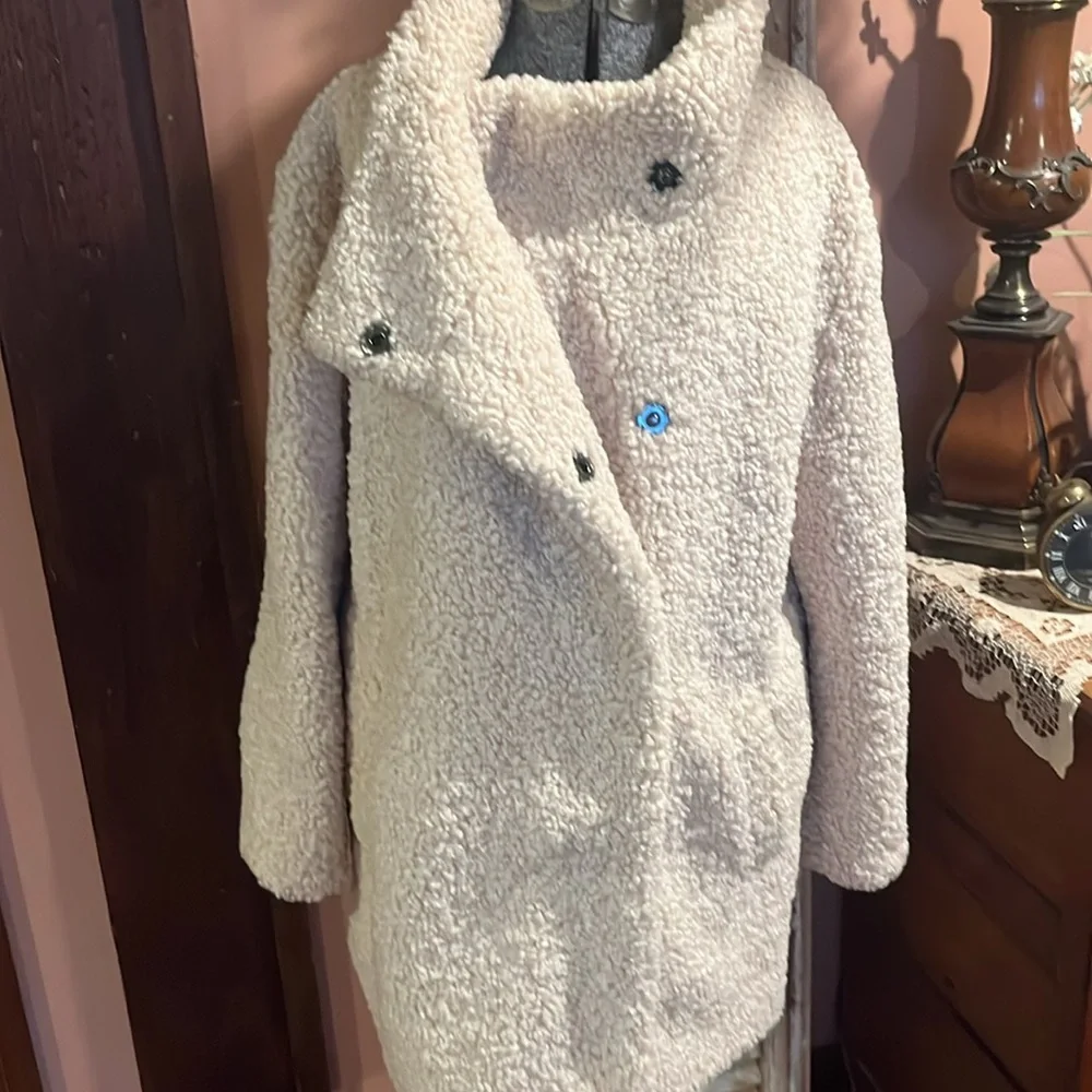 Banana republic oversized Sherpa cocoon coat - Picture 2 of 8